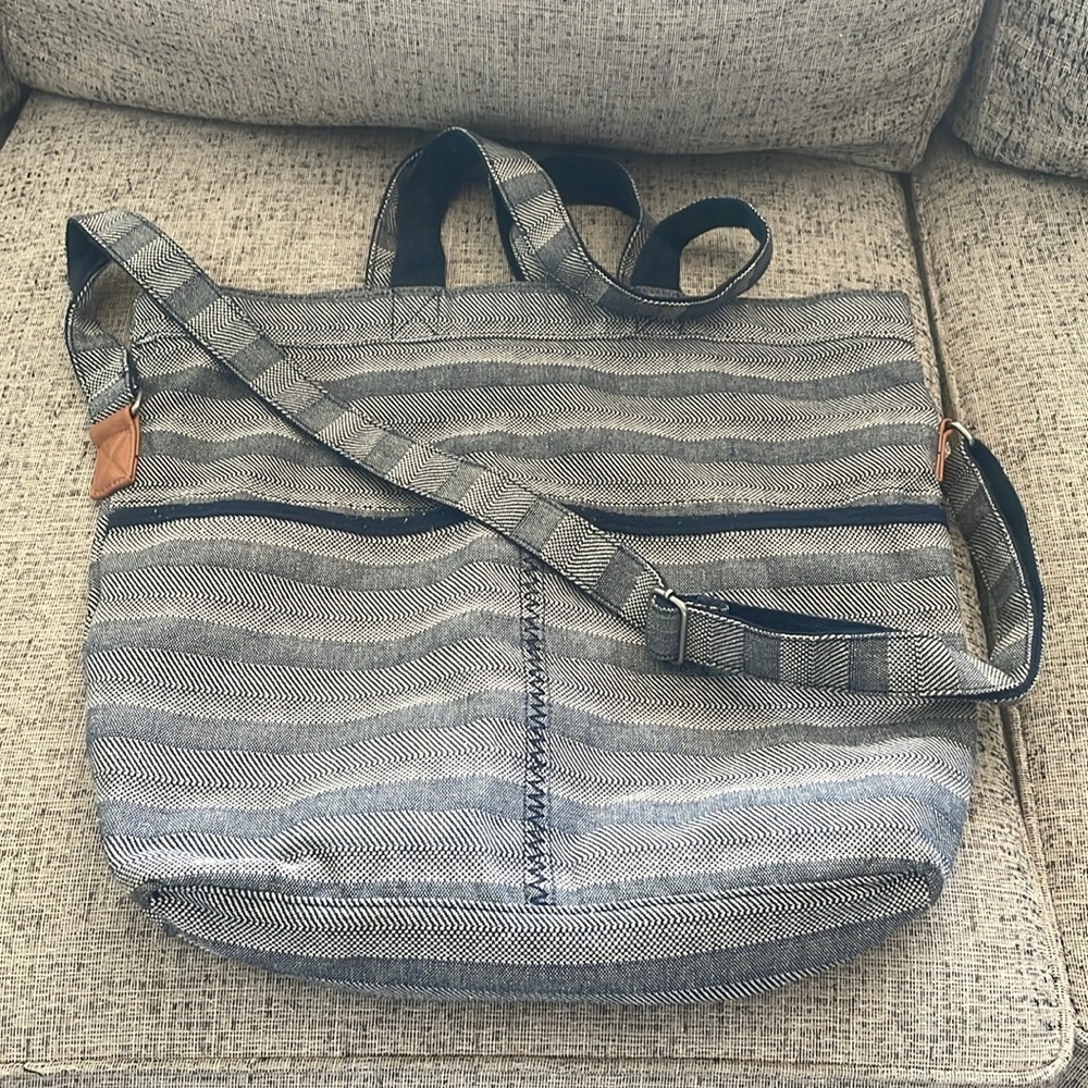 Thirty‎ One Metro Fold Over Striped Tote